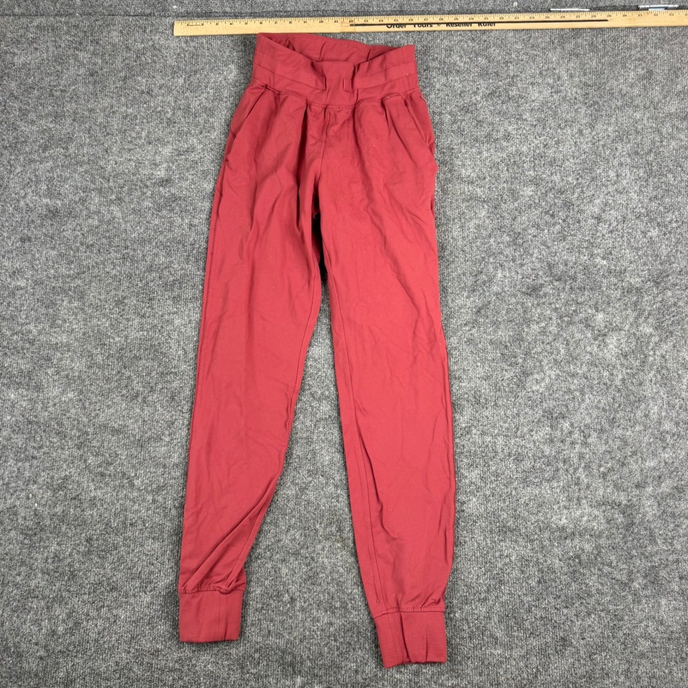 Lululemon Joggers Womens Size 4 Red High Rise Tapered Athletic Yoga Pants